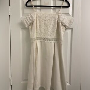 White off the shoulder lace dress